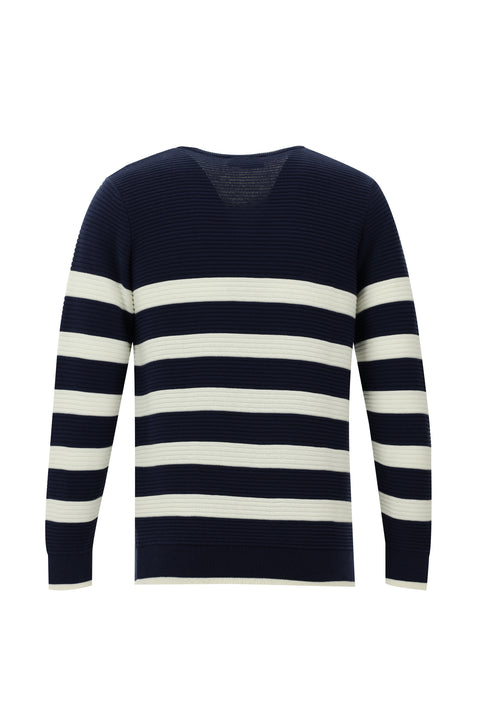 Dark Navy Crew Neck Slim Fit Knit Sweater
