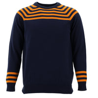 Aviator Blue Crew Neck Slim Fit Knit Sweater