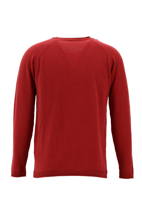 Açık Kırmızı Bisiklet Yaka Slim Fit Dar Kesim Pamuk Triko Kazak