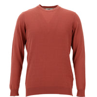 Light Red Crew Neck Regular Fit Knitted Sweater