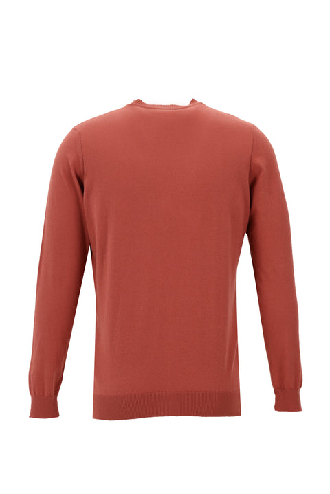 Light Red Crew Neck Regular Fit Knitted Sweater