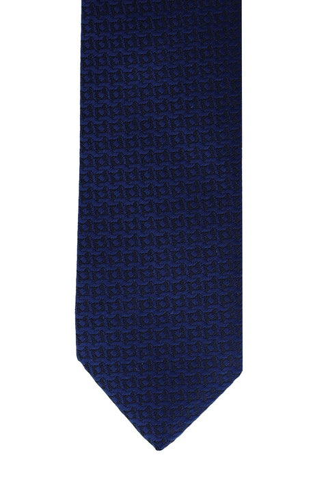 Dark Navy Patterned Tie