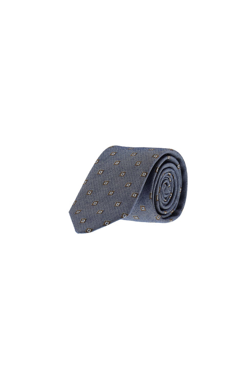 Medium Navy Patterned Tie
