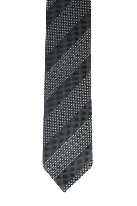 Dark Gray Patterned Tie