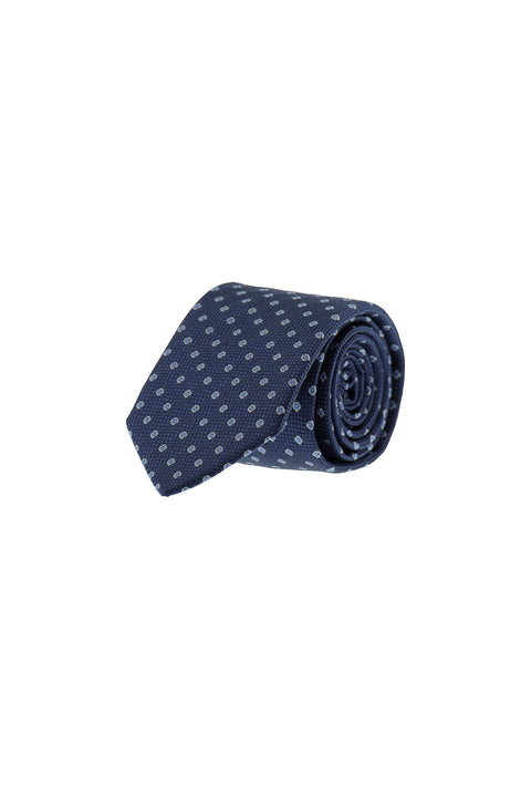 Medium Navy Patterned Tie