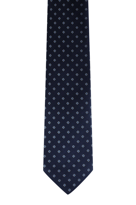Medium Navy Patterned Tie