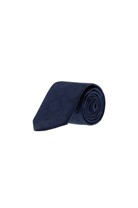 Dark Navy Patterned Tie