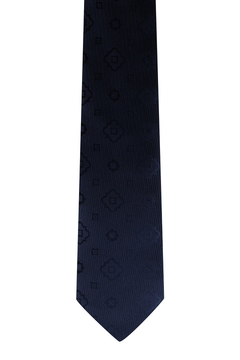 Dark Navy Patterned Tie