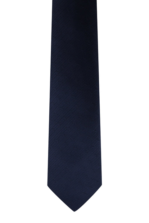 Dark Navy Patterned Tie
