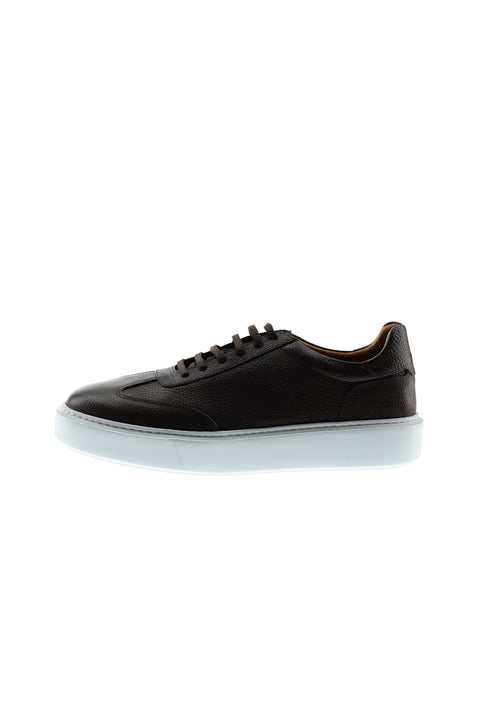 Medium Brown Leather Sneaker Shoes