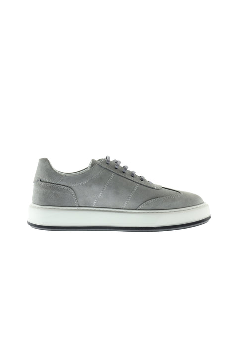 Medium Grey Leather Sneaker Shoes