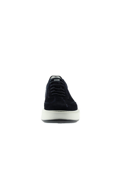 Orta Lacivert Sneaker Deri Ayakkabı
