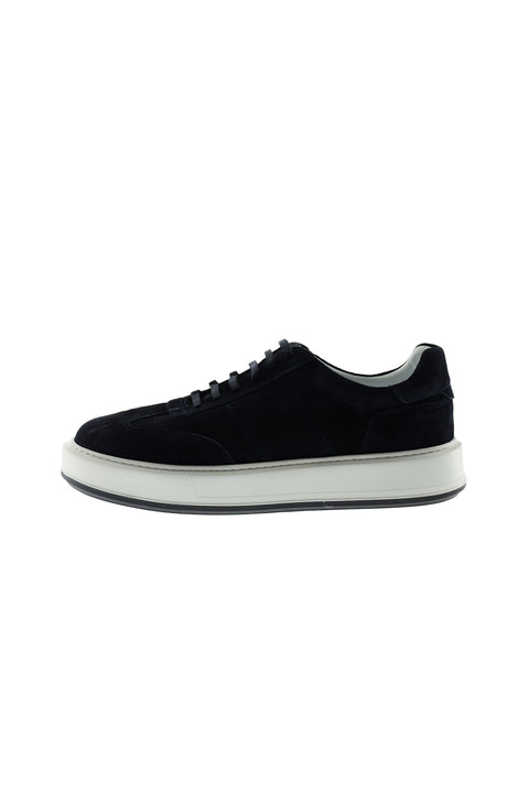 Orta Lacivert Sneaker Deri Ayakkabı