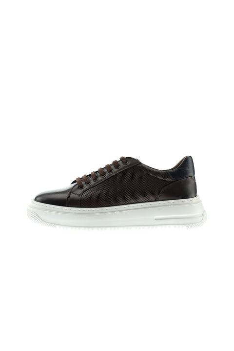 Orta Kahve Sneaker Deri Ayakkabı