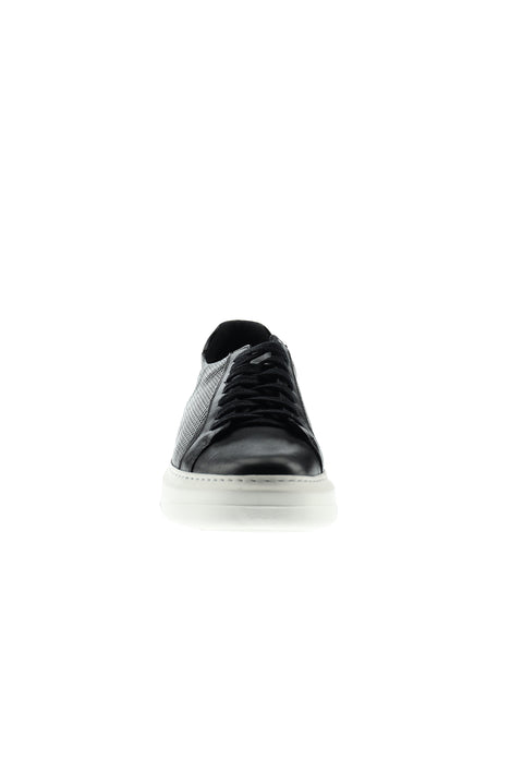 Black Leather Sneaker Shoes