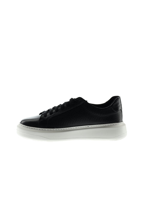 Black Leather Sneaker Shoes