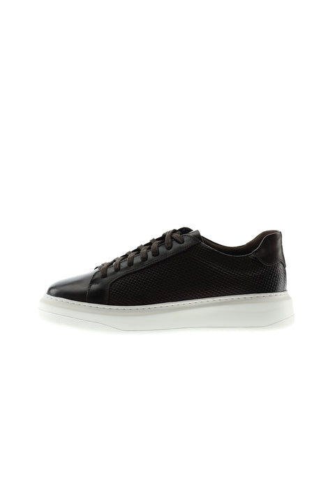 Medium Brown Leather Sneaker Shoes