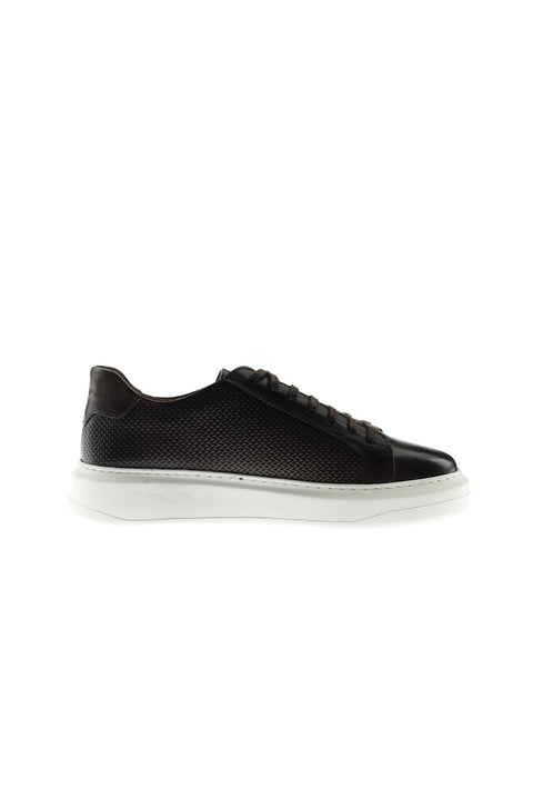 Medium Brown Leather Sneaker Shoes