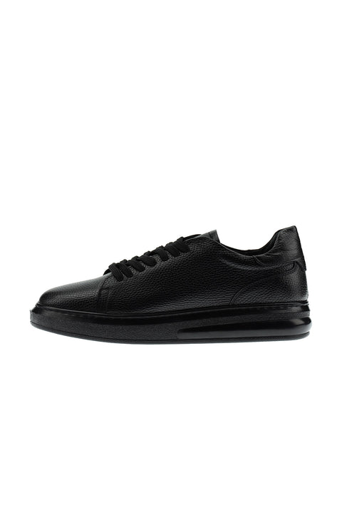 Black 4 Seasons Leather Sneaker Shoes