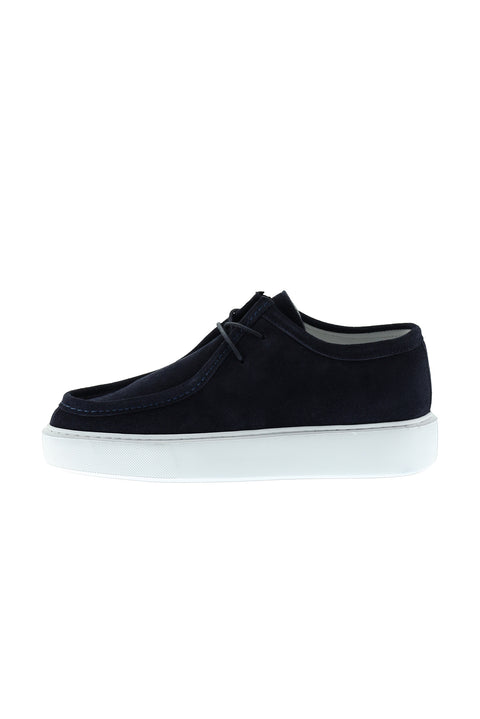 Medium Navy Blue Nubuck Leather Sneaker