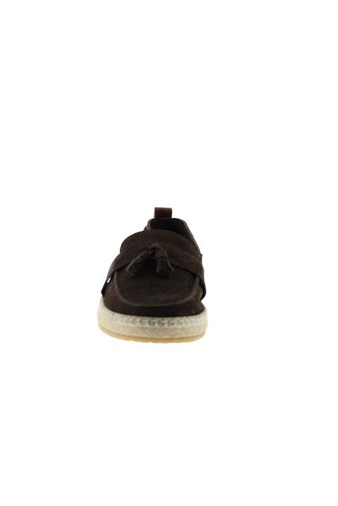 Dark Brown Suede Loafer Leather Shoes