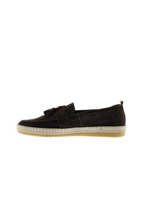Dark Brown Suede Loafer Leather Shoes