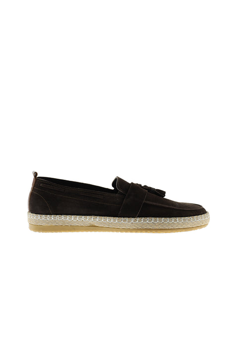Dark Brown Suede Loafer Leather Shoes