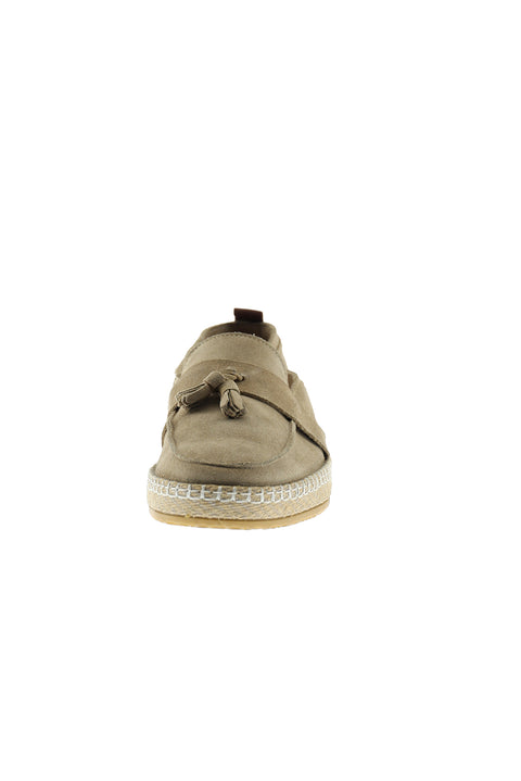 Medium Beige Suede Loafer Leather Shoes