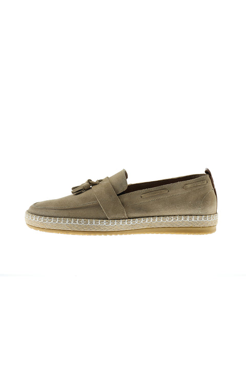 Medium Beige Suede Loafer Leather Shoes