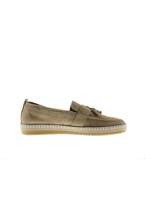 Medium Beige Suede Loafer Leather Shoes