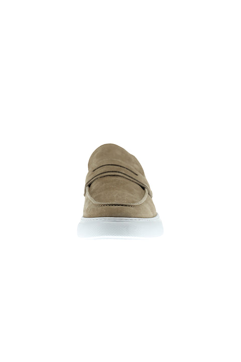 Medium Beige Casual Loafer Nubuck Leather Shoes