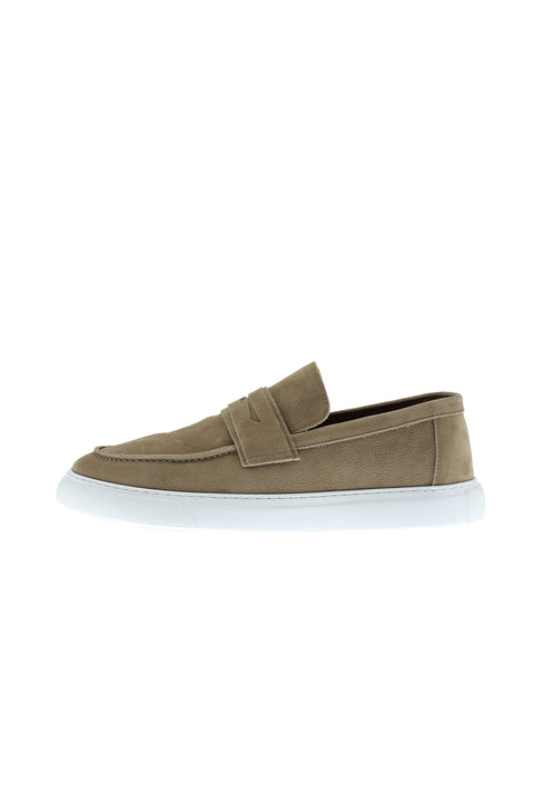 Medium Beige Casual Loafer Nubuck Leather Shoes