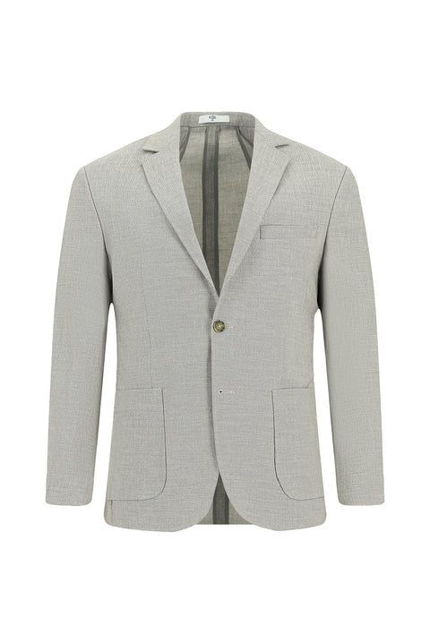 Medium Grey 7 Drop Slim Fit Linen Blend Elasticated Drawstring Waist Suit