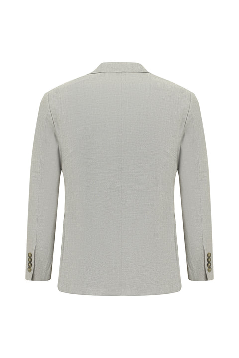 Medium Grey 7 Drop Slim Fit Linen Blend Elasticated Drawstring Waist Suit