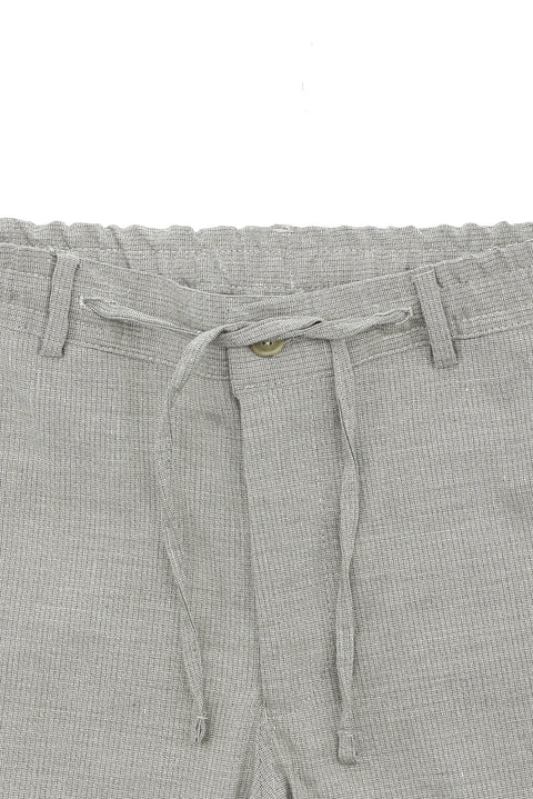Medium Grey 7 Drop Slim Fit Linen Blend Elasticated Drawstring Waist Suit