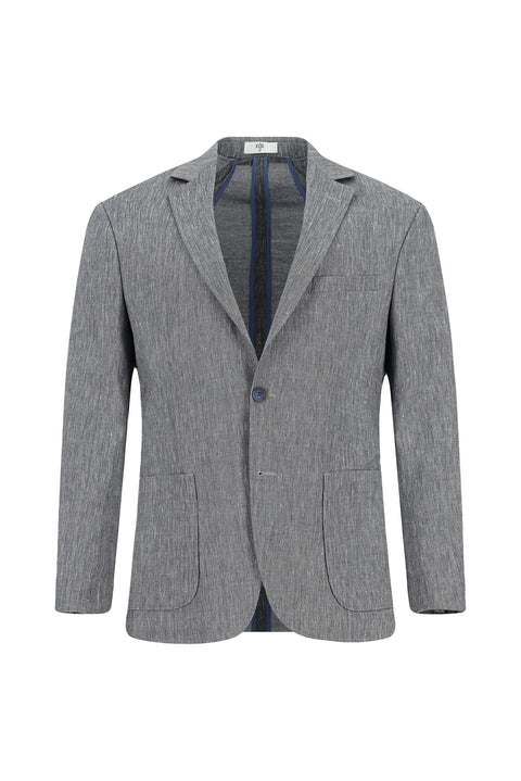 Medium Navy 7 Drop Slim Fit Linen Blend Elasticated Waist Drawstring Suit