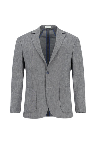  Orta Lacivert 7 Drop Super Slim Fit Eksra Dar Kesim Keten Karışımlı Beli Lastikli İpli Takım Elbise