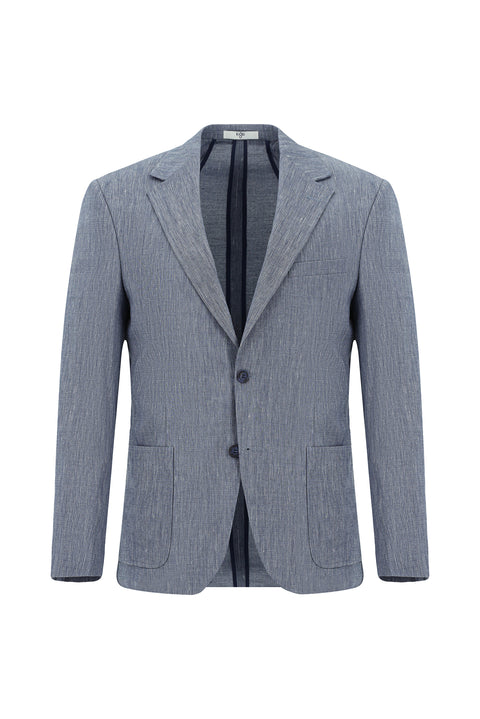 Dark Blue 7 Drop Super Slim Fit Extra Narrow Cut Linen Blend Elasticated Waist Drawstring Suit