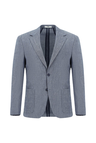  Koyu Mavi  7 Drop Slim Fit Dar Kesim Keten Karışımlı Beli Lastikli İpli Takım Elbise