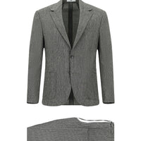 Koyu Antrasit 7 Drop Super Slim Fit Eksra Dar Kesim Keten Karışımlı Beli Lastikli İpli Takım Elbise