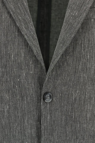  Koyu Antrasit 7 Drop Slim Fit Dar Kesim Keten Karışımlı Beli Lastikli İpli Takım Elbise