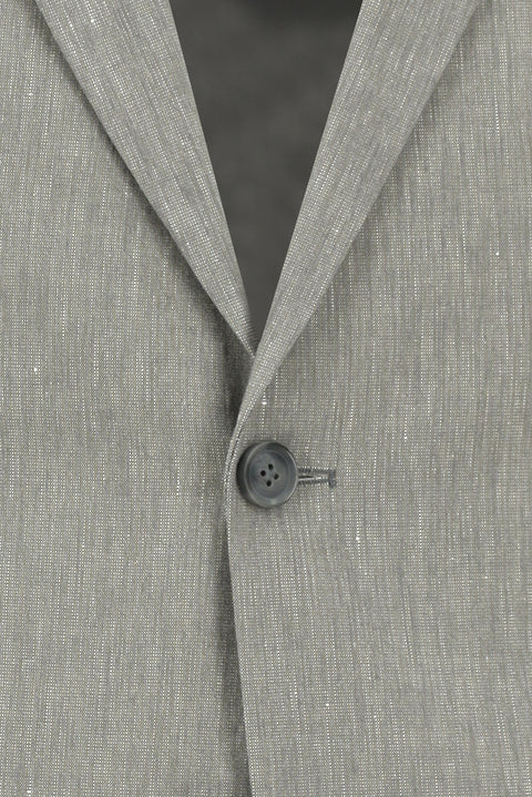 Medium Grey 7 Drop Slim Fit Linen Blend Suit