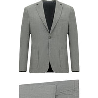 Medium Gray 7 Drop Super Slim Fit Extra Narrow Cut Linen Blend Sport Suit
