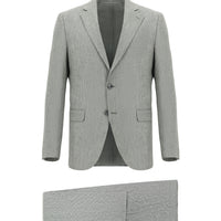 Light Gray 6-Drop Regular Fit Linen Blend Suit