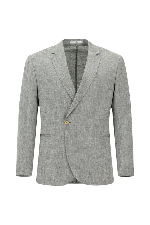 Light Grey 6 Drop Regular Fit Linen Blend Double-Breasted Suit