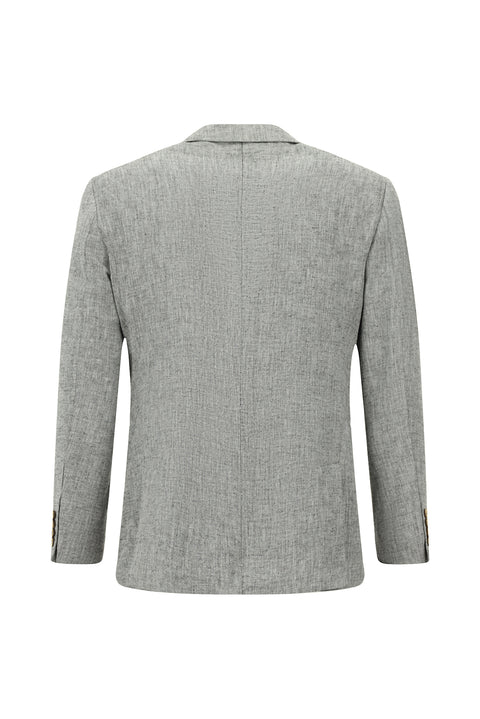 Light Grey 6 Drop Regular Fit Linen Blend Double-Breasted Suit