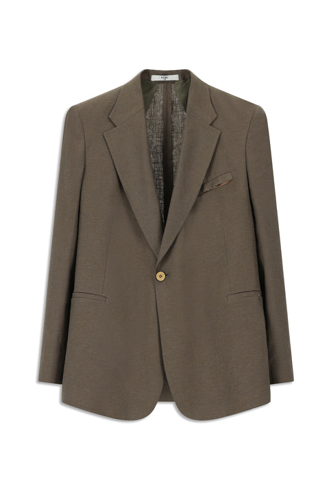 Dark Brown 6 Drop Regular Fit Linen Blend Double-Breasted Suit