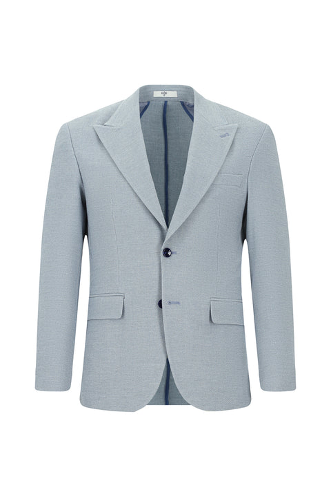 Blue 4 Drop Relaxed Fit Classic Patterned Jacket