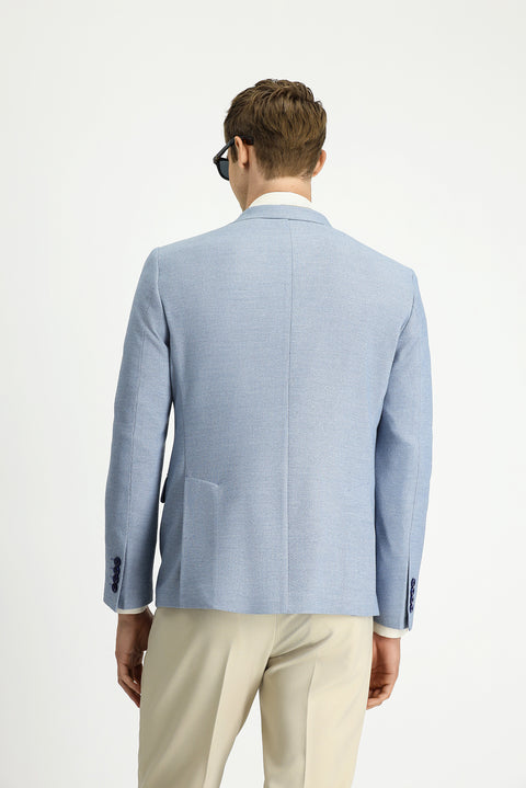 Blue 4 Drop Relaxed Fit Classic Patterned Jacket