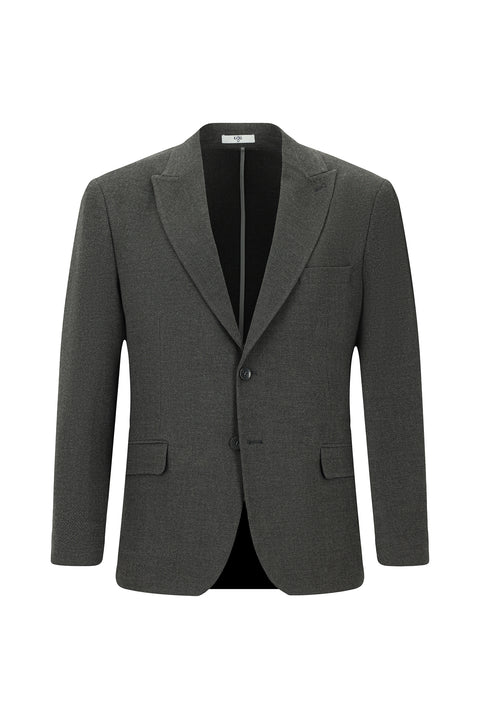 Light Anthracite 4-Drop Relaxed Fit Classic Patterned Jacket